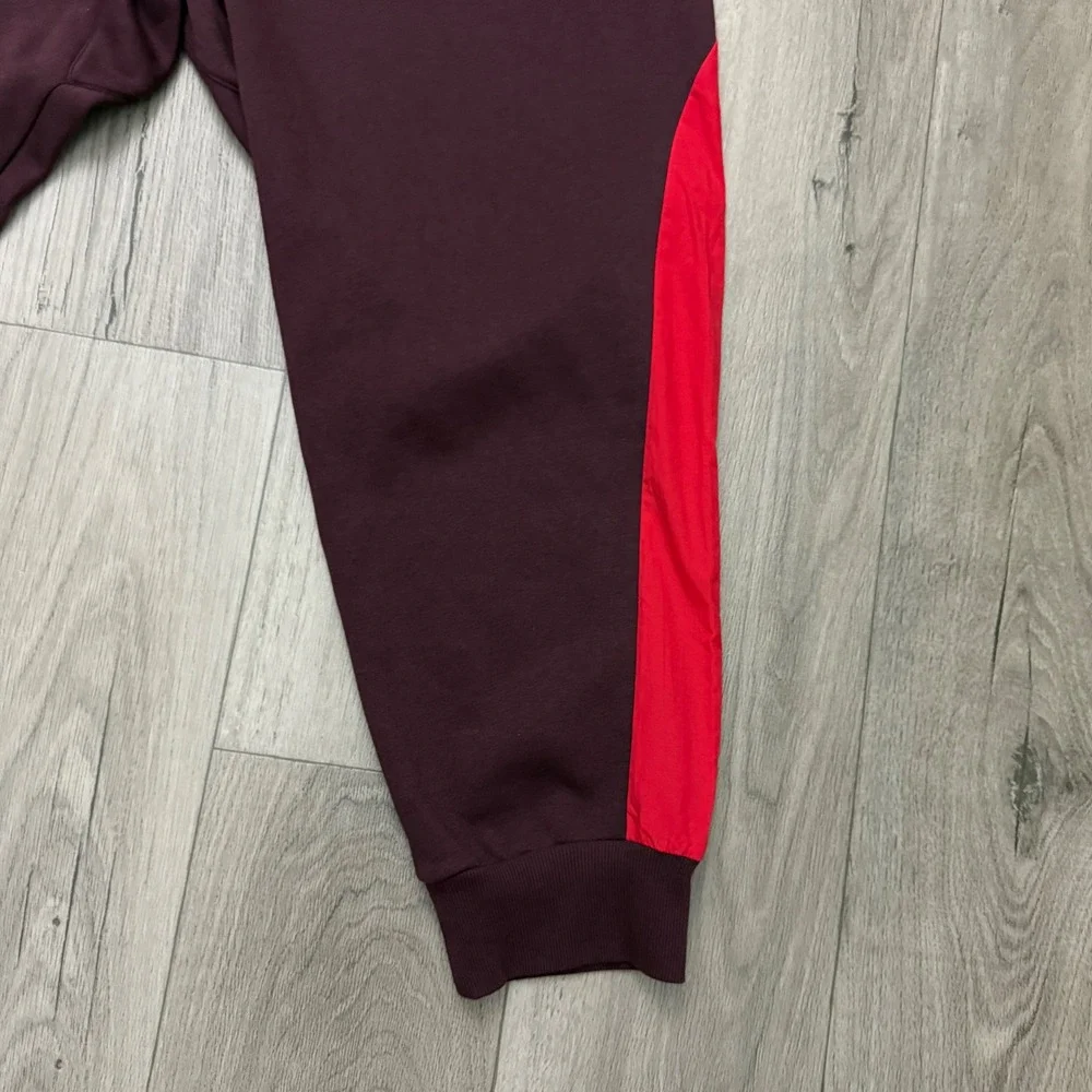Adidas Joggers Mens 2XL‎ Burgundy Colorblock Multi Sport Fleece Pants 36x28